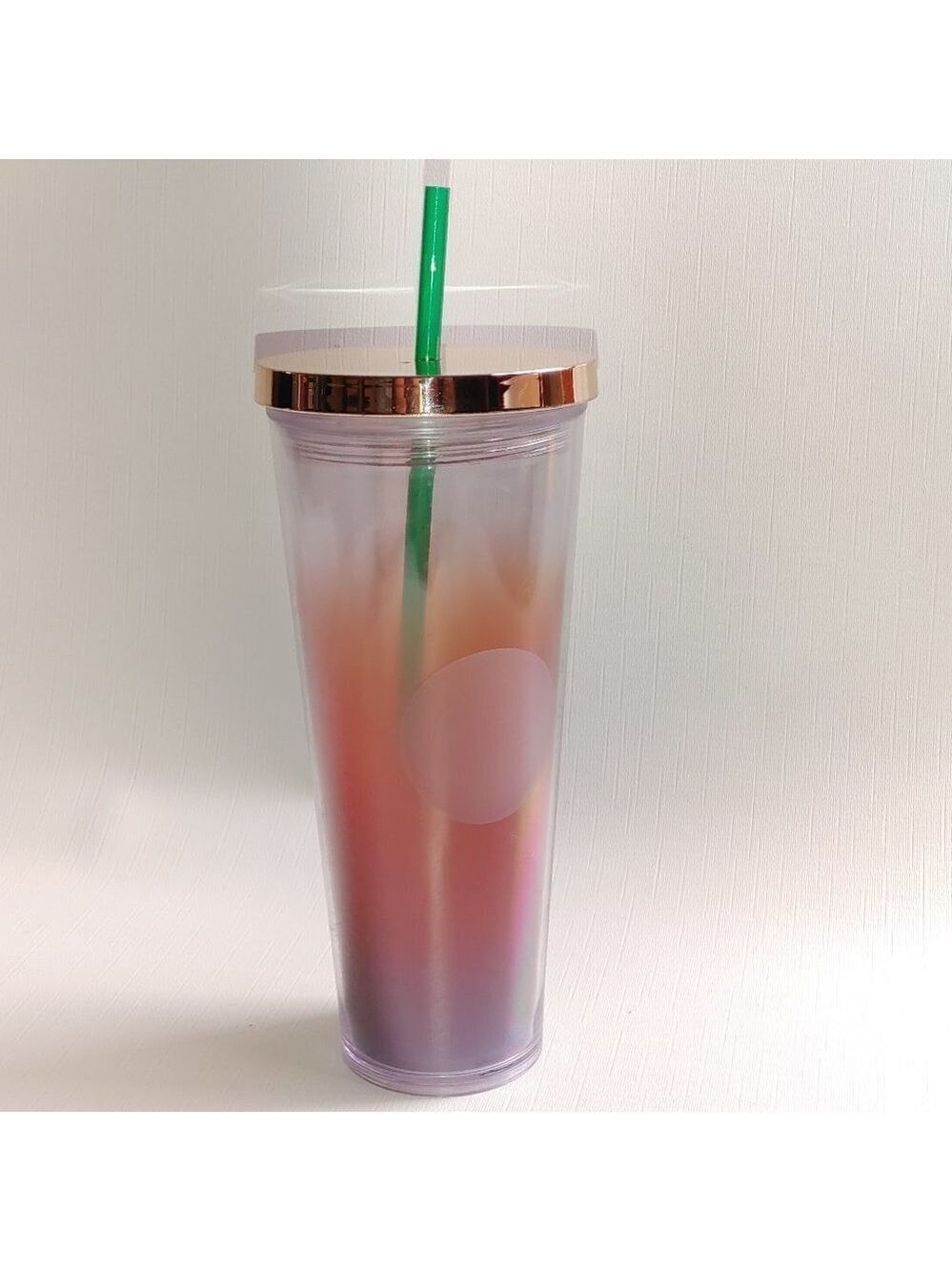 2014 Starbucks Gradient Red Ombre Gold Top 24 Oz Venti Tumbler